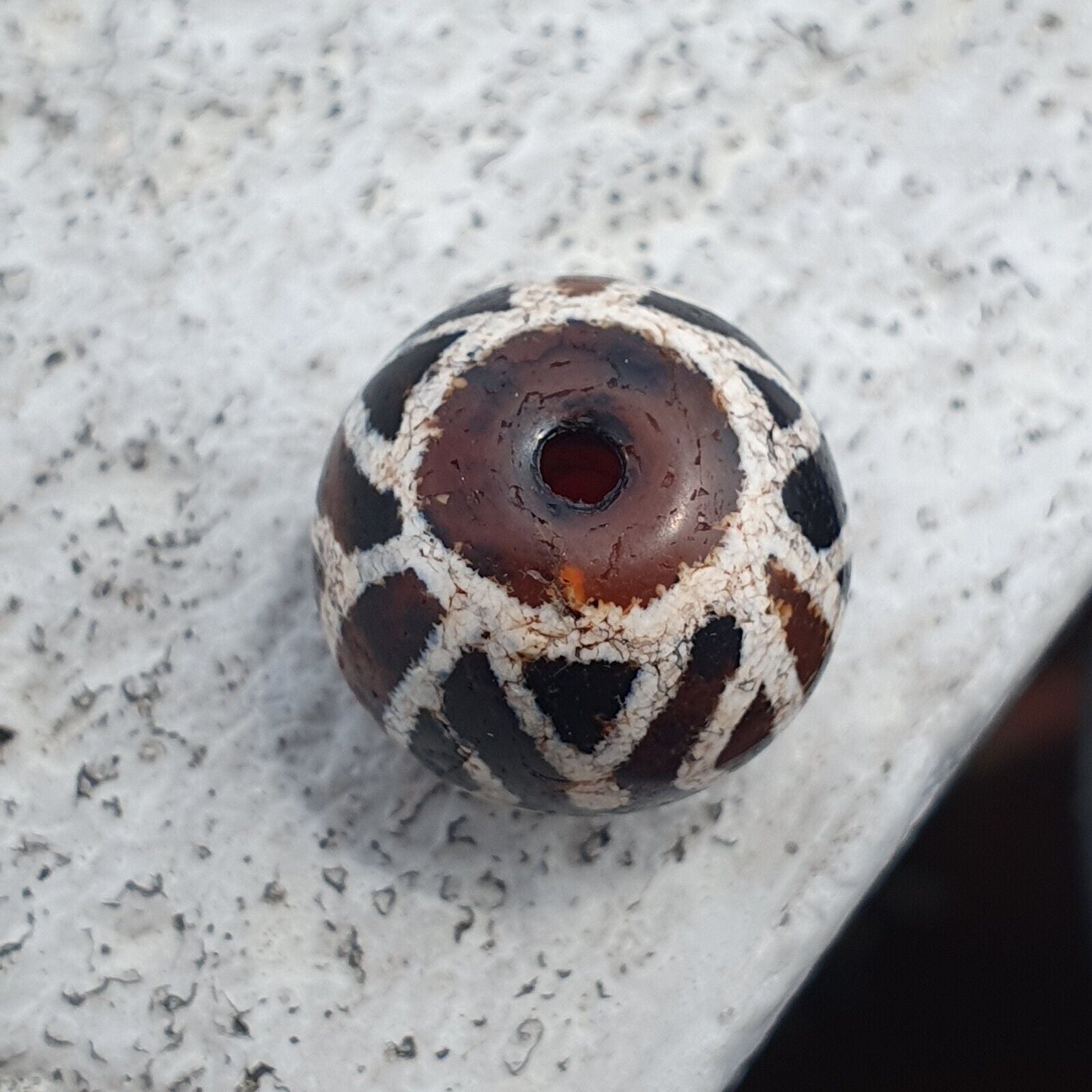 Rare Antique Tibetan Etched Agate Bead Decorated Carnelian Beads ETA-9