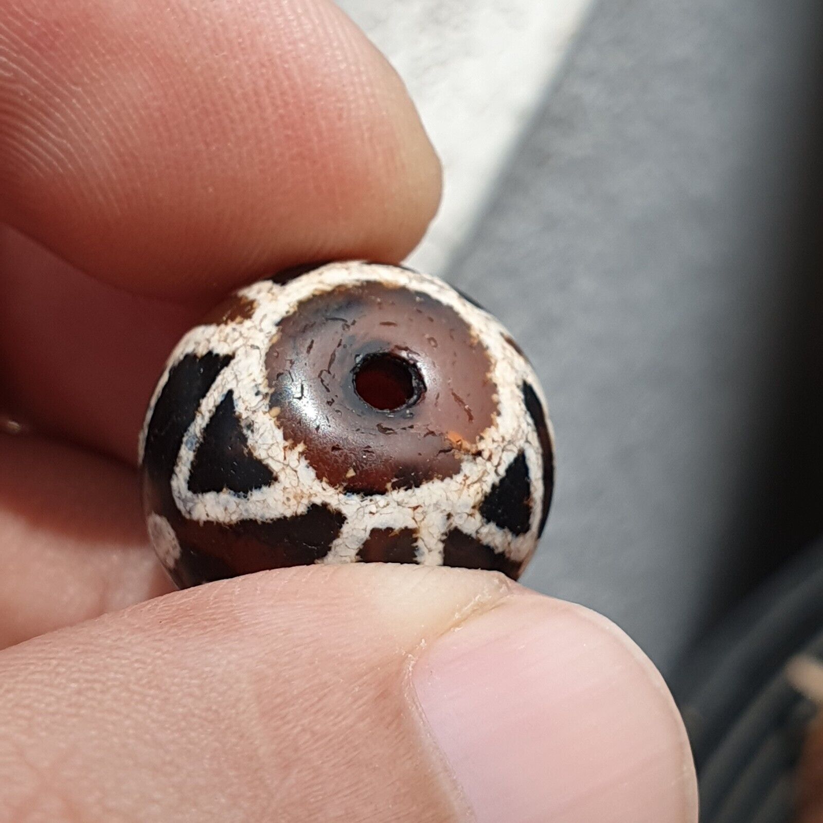Rare Antique Tibetan Etched Agate Bead Decorated Carnelian Beads ETA-9