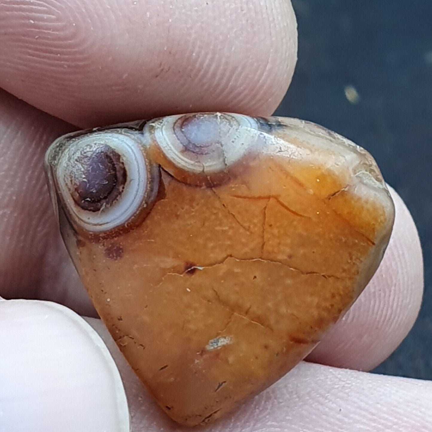 Erstaunliches antikes Khorasan-Perlenamulett mit antiken Augen aus Achatstein
