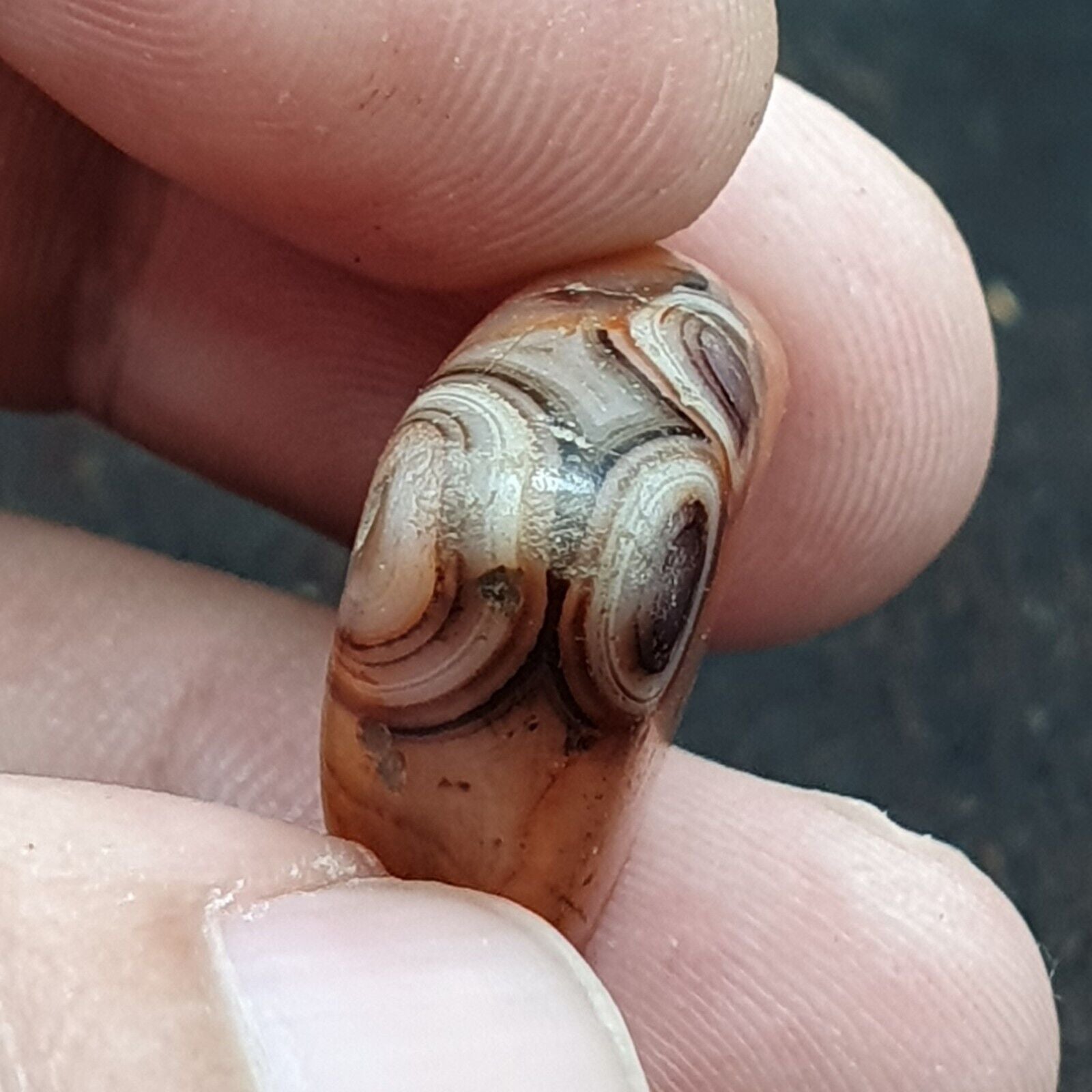 Amazing Ancient Khorasan Antique eyes agate stone Bead Amulet