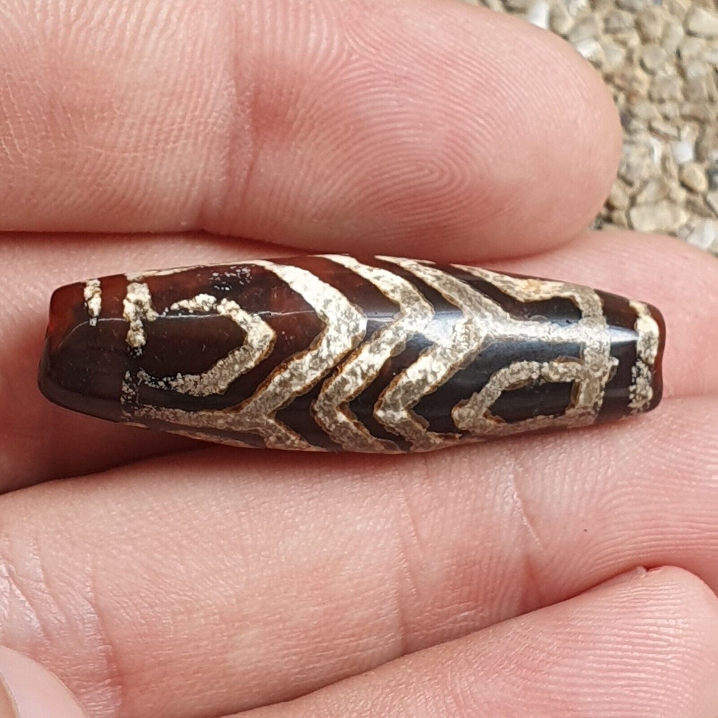 喜馬拉雅印藏中亞蝕刻瑪瑙珠裝飾珠 BDET 1
