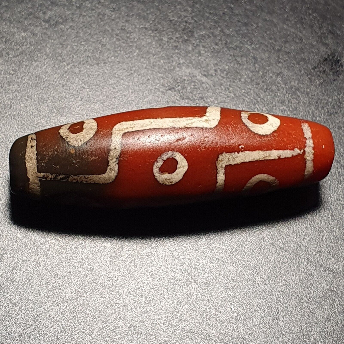 Antique HIMALAYAN Nepalese Tibetan Central Asian Etched Agate bead 9 EYES bead