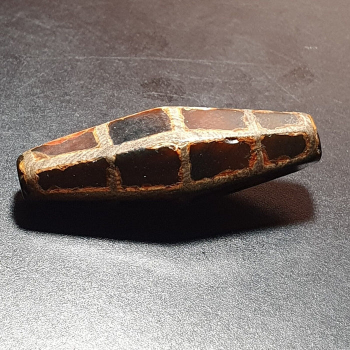 Beautiful Himalayan Nepalese Tibetan South East Asian Etched Agate Bead