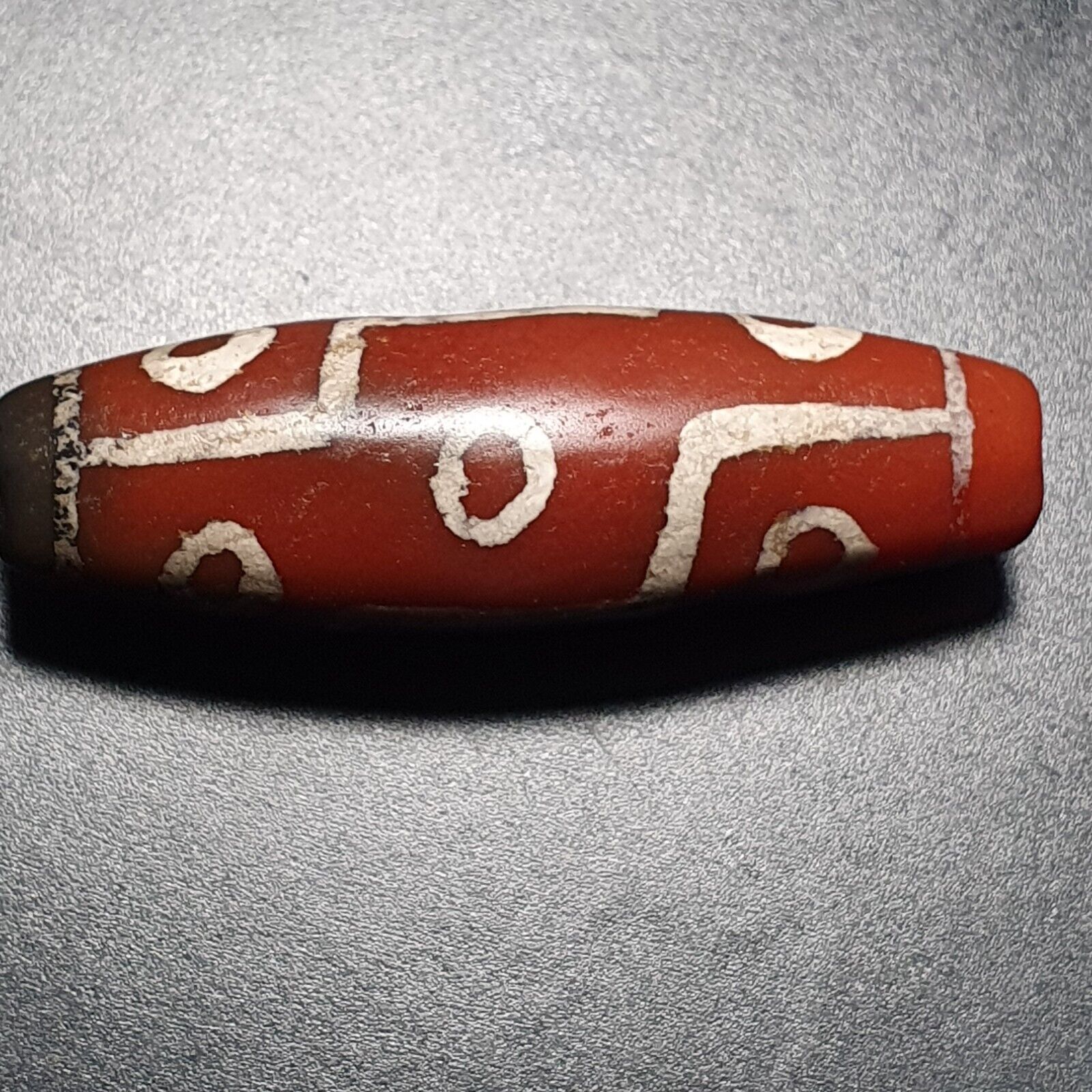 Antique HIMALAYAN Nepalese Tibetan Central Asian Etched Agate bead 9 EYES bead