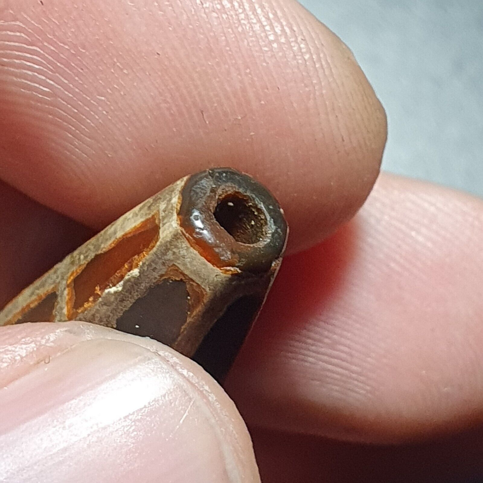 Beautiful HIMALAYAN Nepalese Tibetan South East Asian Etched Agate bead