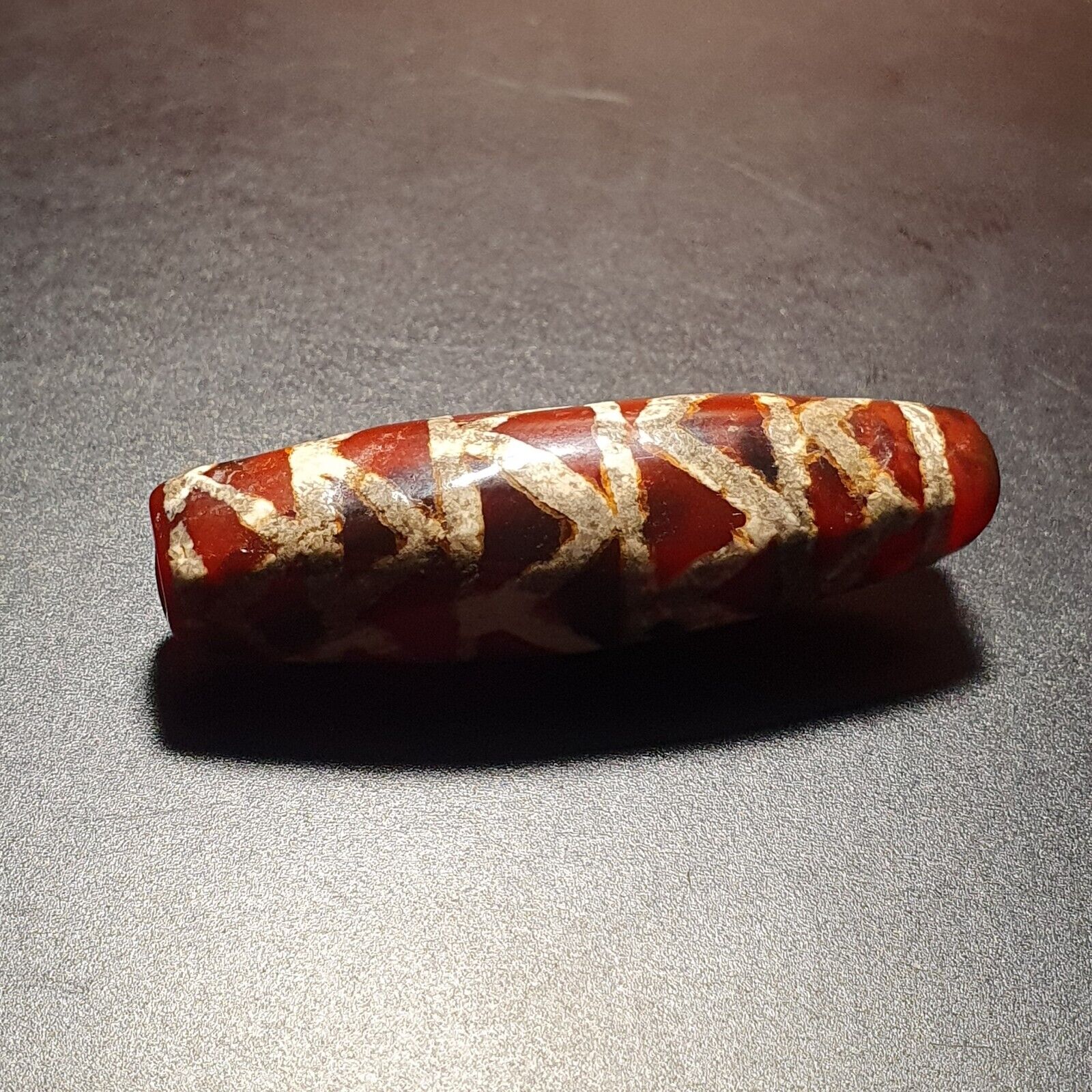 Rare Pattern HIMALAYAN Nepalese Tibetan South East Asian Etched Agate bead