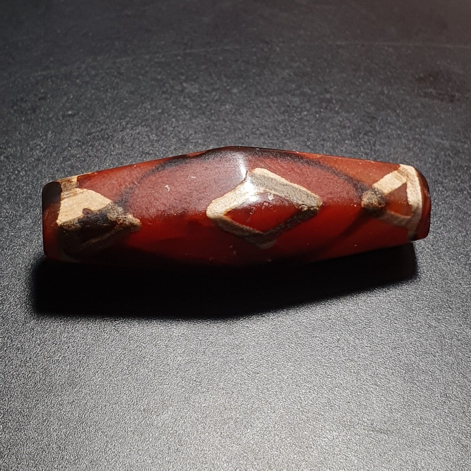 BDET #3 HIMALAYAN Indo Tibetan Central Asian Etched Agate beads Decorated bead