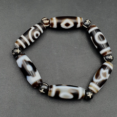 LOT 6 Eye BEADS Tibetan dzi bead old amulet Agate Tibet gzi Bracelet