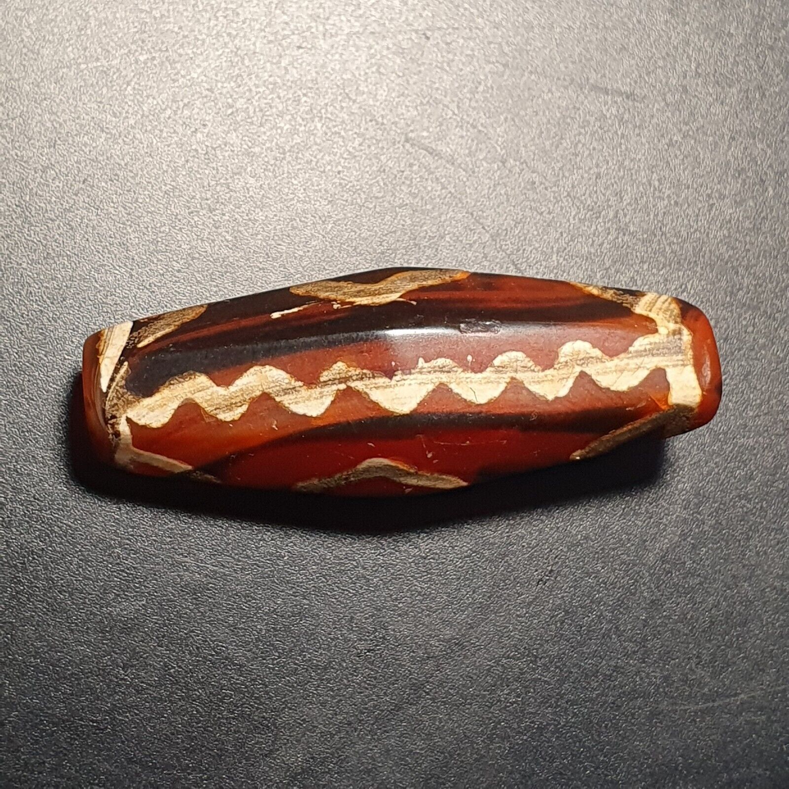 BDET #3 HIMALAYAN Indo Tibetan Central Asian Etched Agate beads Decorated bead