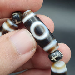 LOT 6 Eye BEADS Tibetan dzi bead old amulet Agate Tibet gzi Bracelet