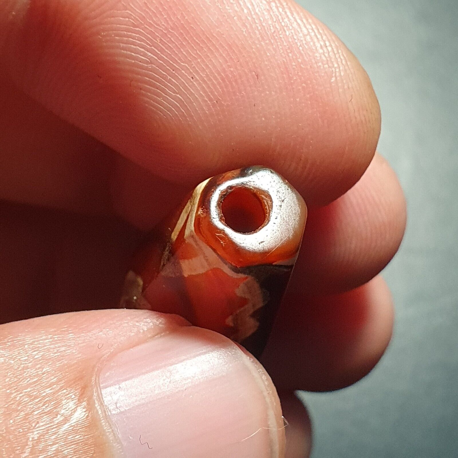 BDET #3 HIMALAYAN Indo Tibetan Central Asian Etched Agate beads Decorated bead