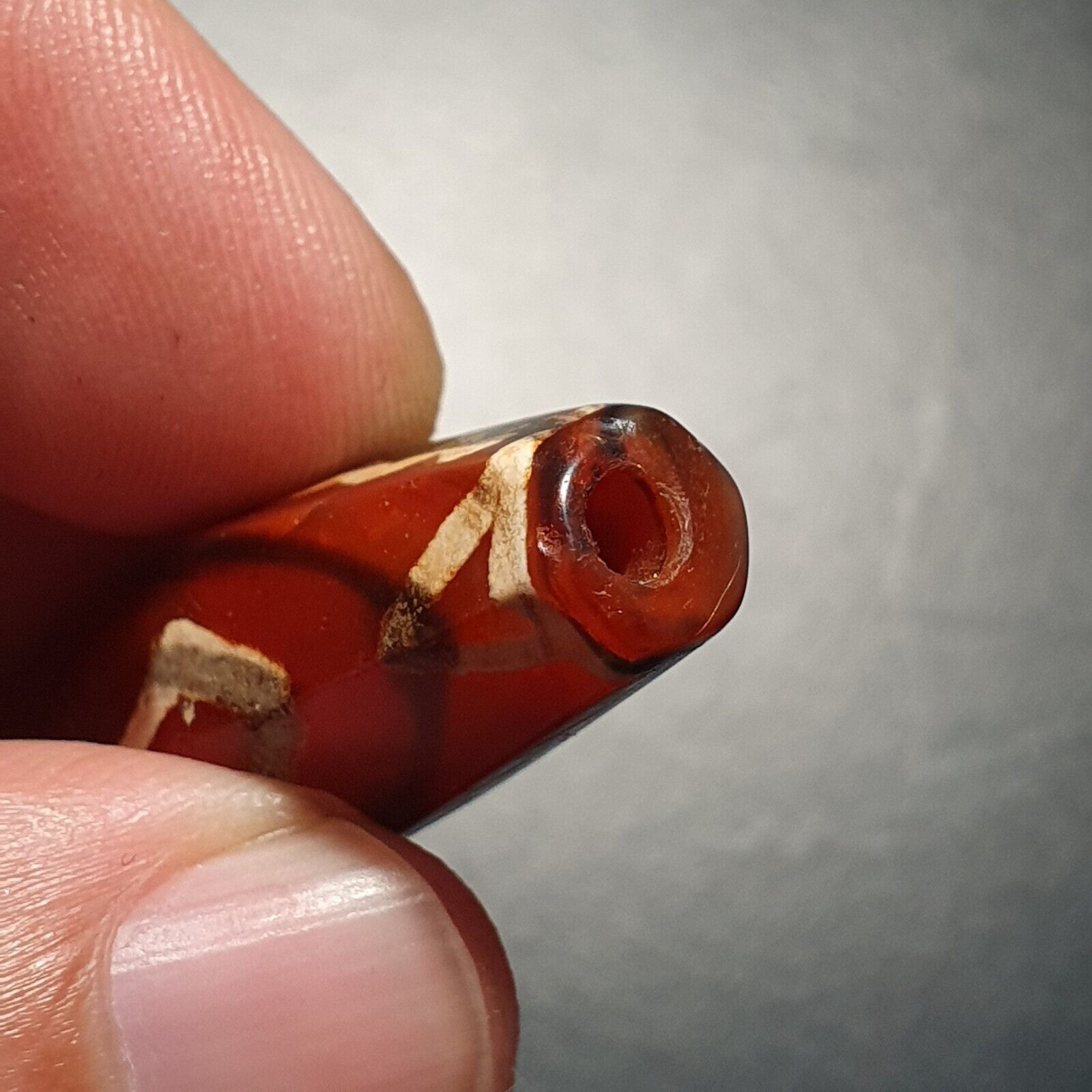 BDET #3 HIMALAYAN Indo Tibetan Central Asian Etched Agate beads Decorated bead