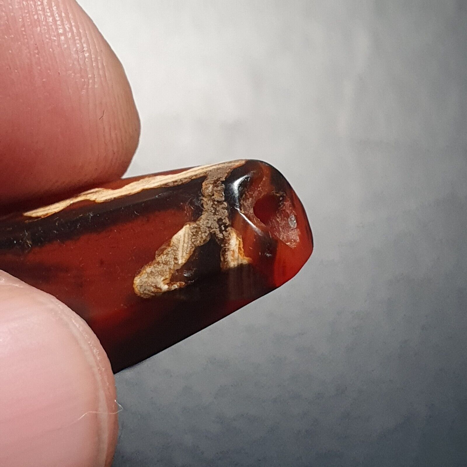 BDET #3 HIMALAYAN Indo Tibetan Central Asian Etched Agate beads Decorated bead