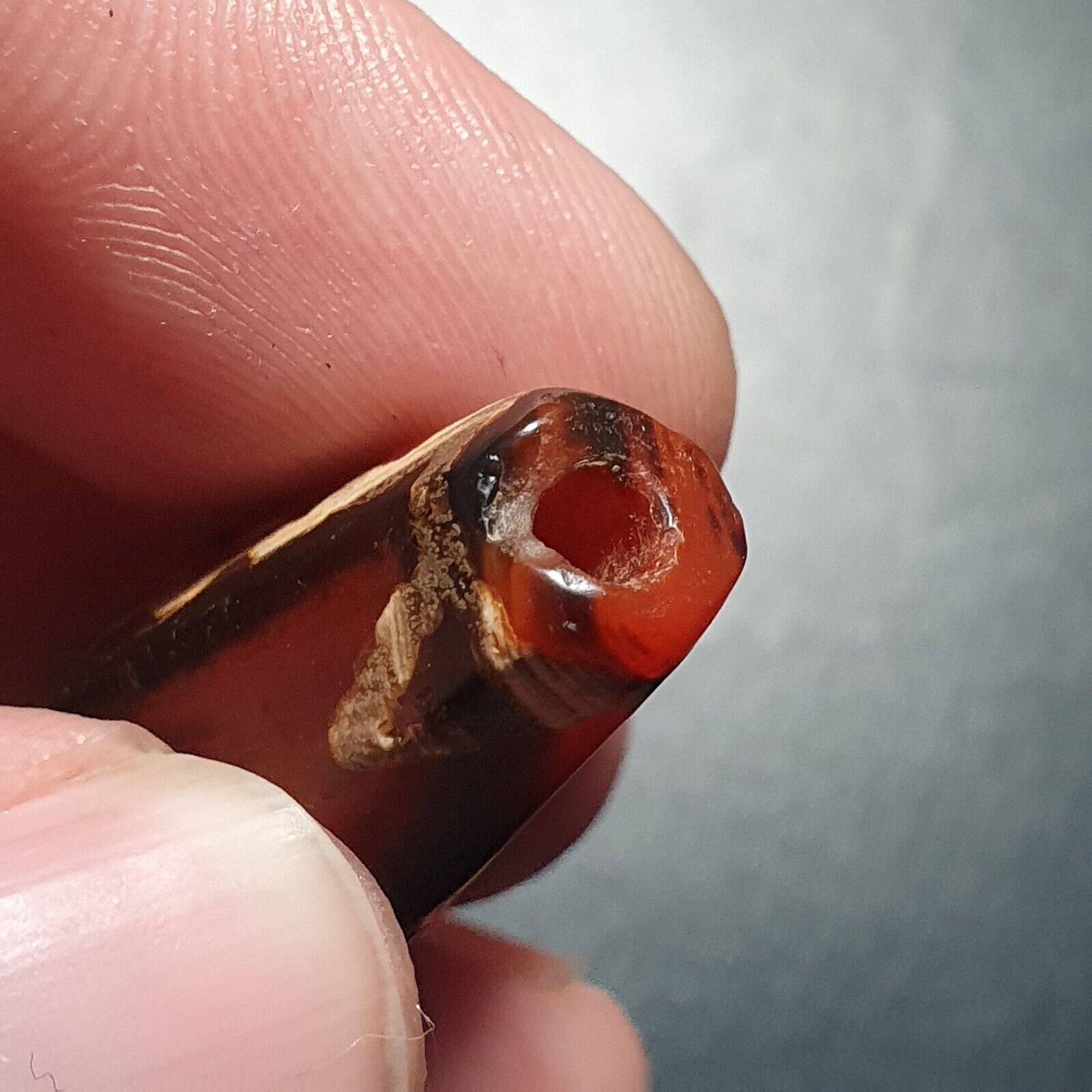 BDET #3 HIMALAYAN Indo Tibetan Central Asian Etched Agate beads Decorated bead