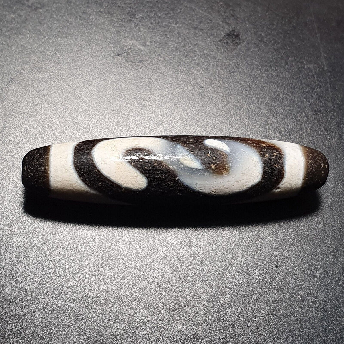 Himalayan Tibetan Dzi S Pattern Spiritual Amulet Mala Bead Unique Beads