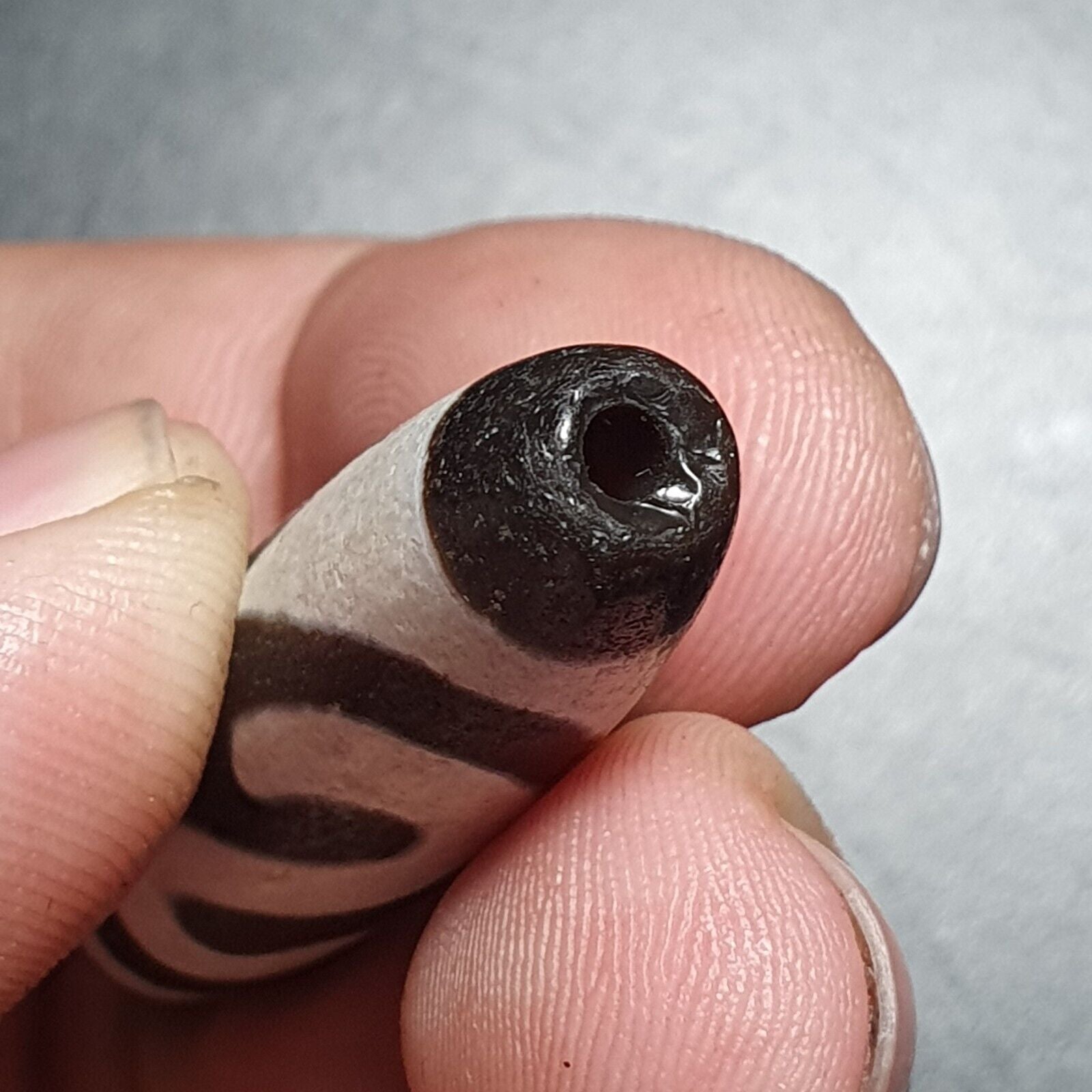 Himalayan Tibetan Dzi S Pattern Spiritual Amulet Mala Bead Unique Beads