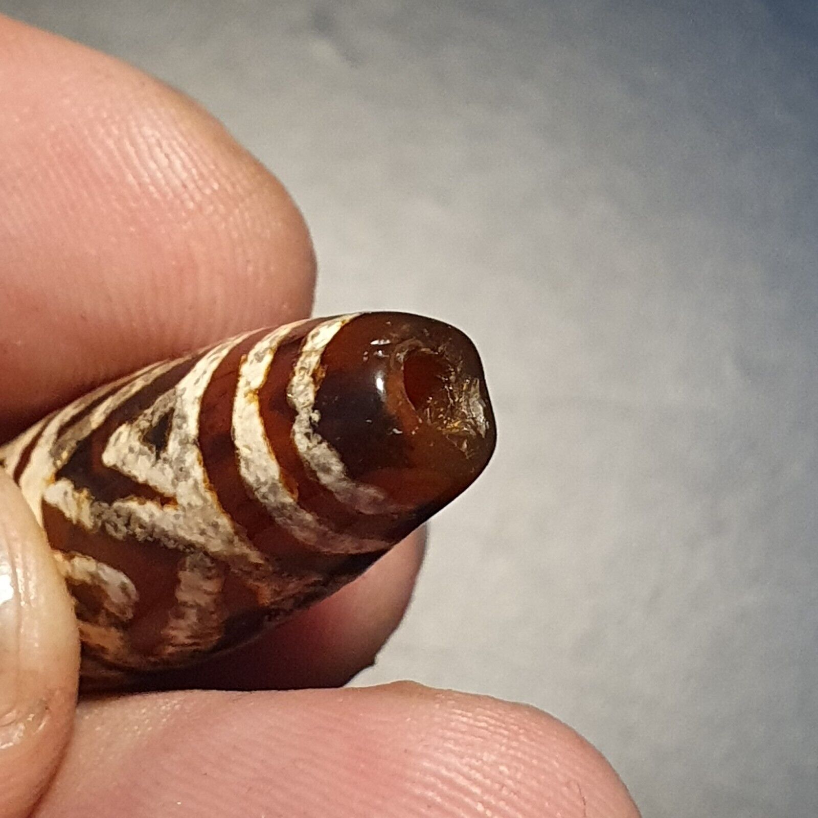 Rare Pattern HIMALAYAN Nepalese Tibetan South East Asian Etched Agate bead