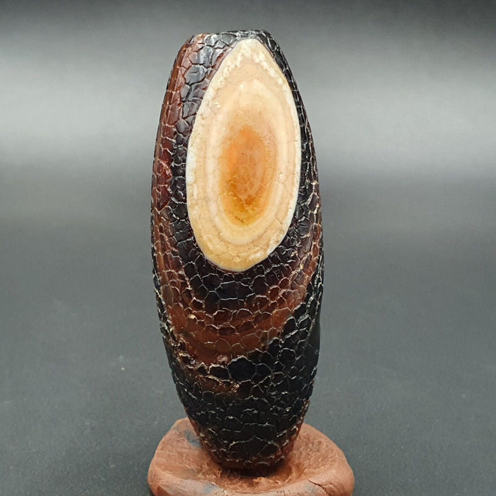 Rare Dragon Skin Eye Agate Himalayan Indo Tibetan Agate Bead Amulet Bead #26