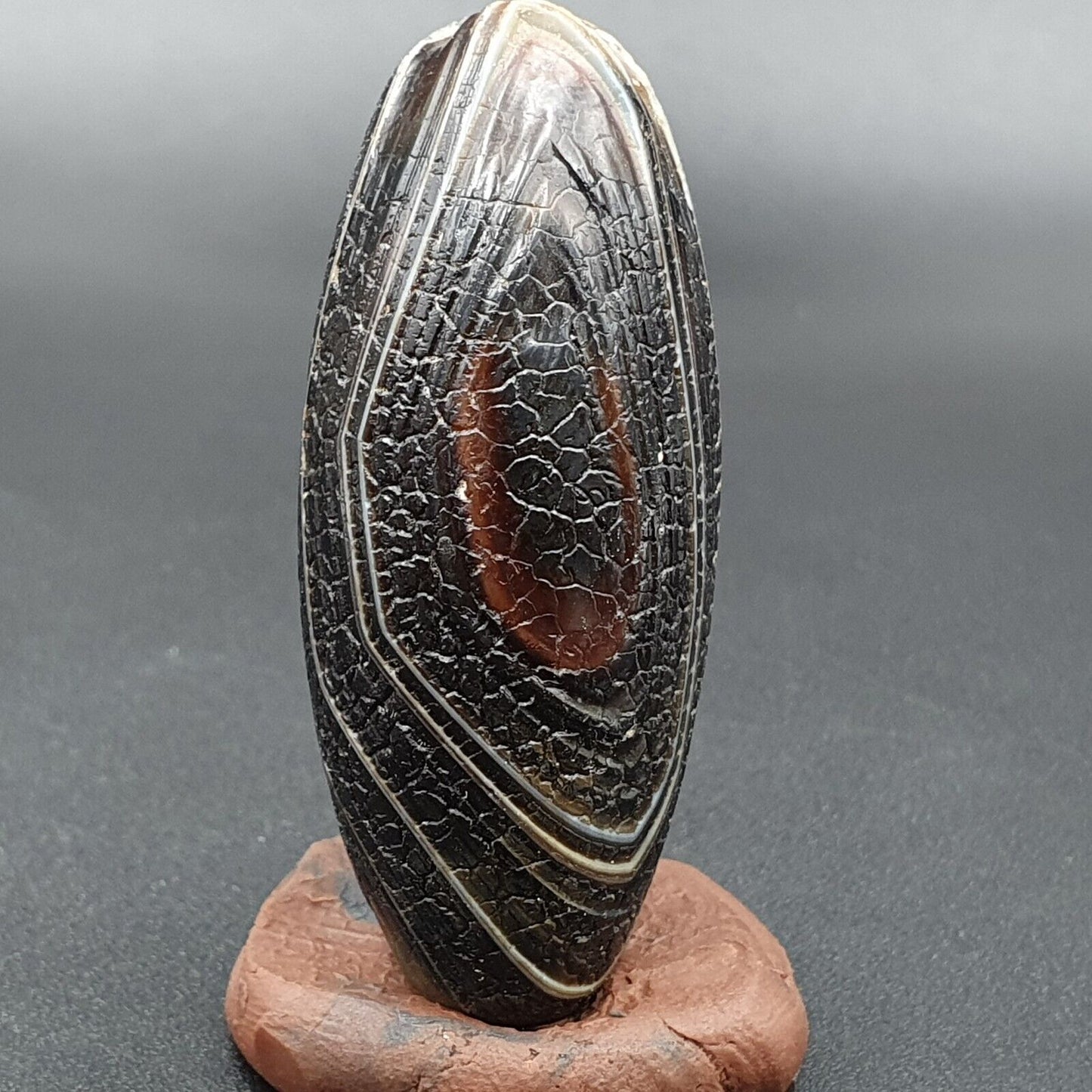 Drachenhaut Achat Himalaya Indo Tibet Achat Perle Amulett Perle #23