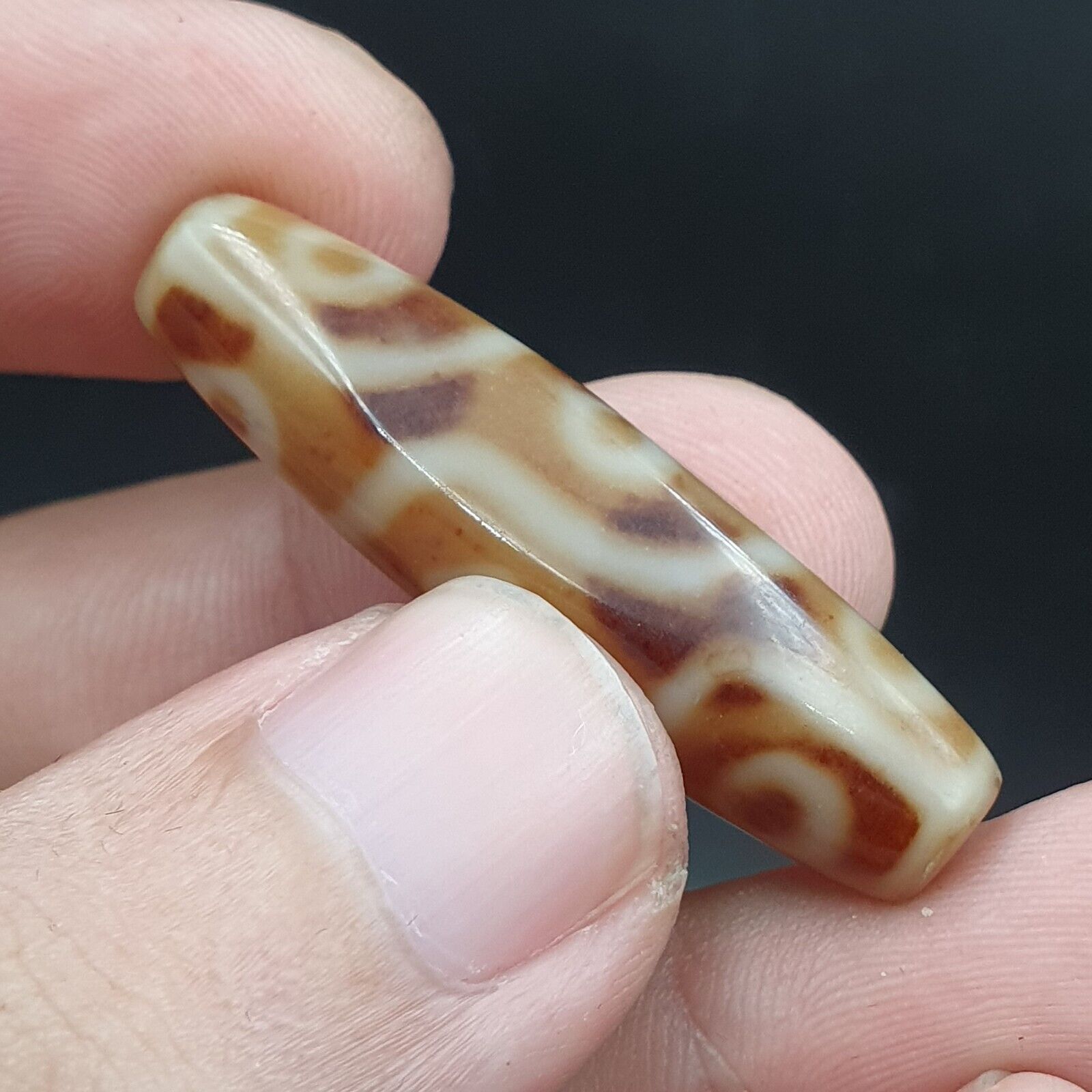 9 Falling Eyes Tibetan dzi bead old amulet vintage Agate Tibet gzi pendant