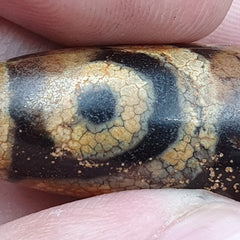 Antique Himalayan Indo Tibetan Old Agate Pure 3 Eyes Powerful Dzi Amulet Bead