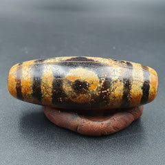 Antique Himalayan Indo Tibetan Old Agate Pure 3 Eyes Powerful Dzi Amulet Bead