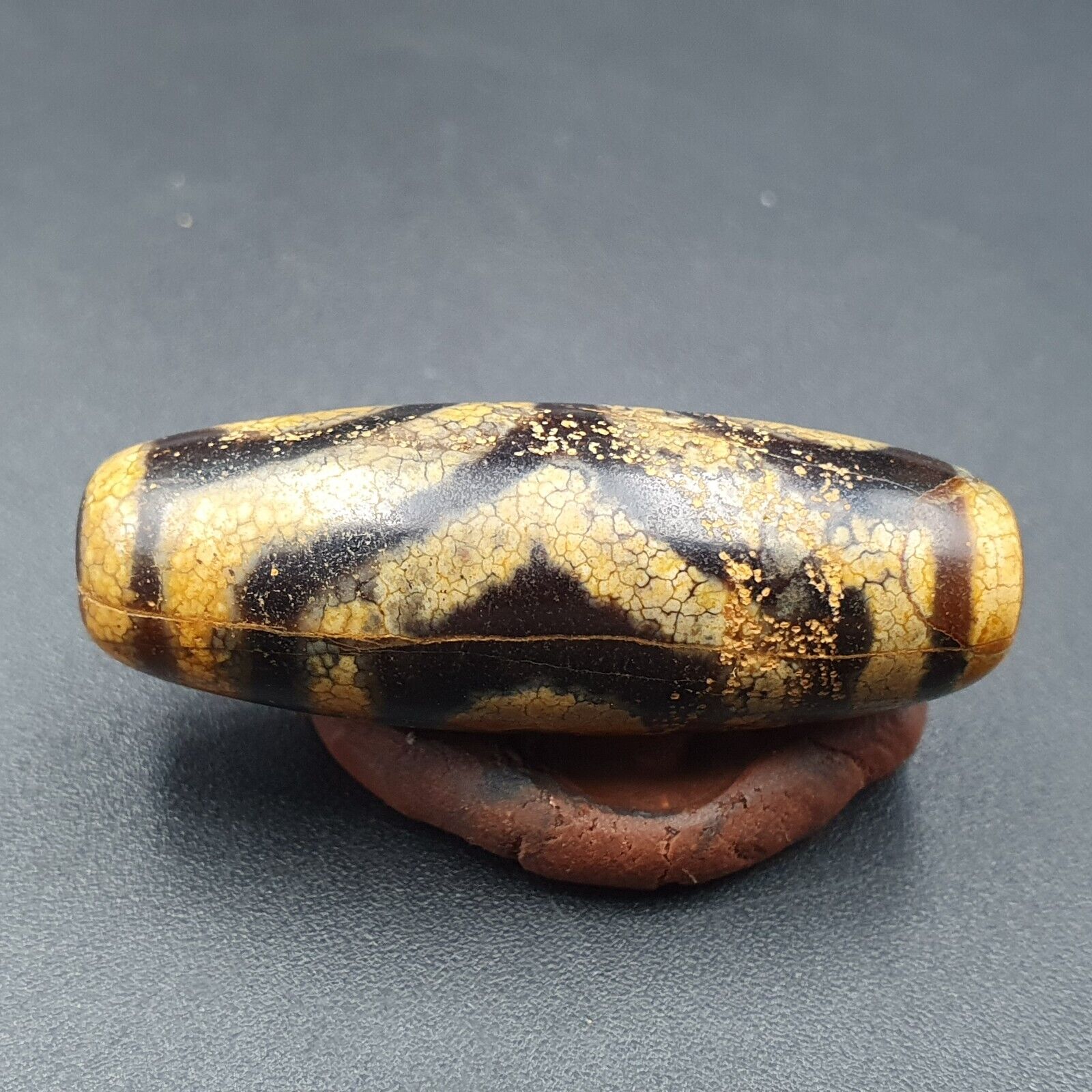 Antique Himalayan Indo Tibetan Old Agate Pure 3 Eyes Powerful Dzi Amulet Bead