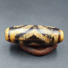 Antique Himalayan Indo Tibetan Old Agate Pure 3 Eyes Powerful Dzi Amulet Bead