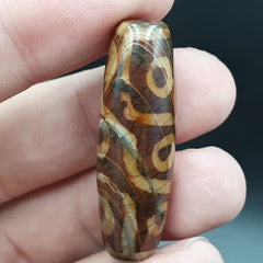 9 Falling Eyes Tibetan dzi bead old amulet vintage Agate Tibet gzi pendant