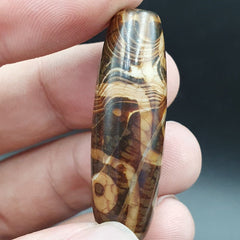 9 Falling Eyes Tibetan dzi bead old amulet vintage Agate Tibet gzi pendant