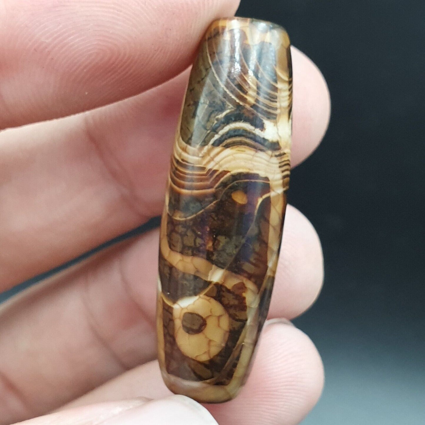 9顆落眼西藏天珠老護身符復古瑪瑙西藏天珠吊墜