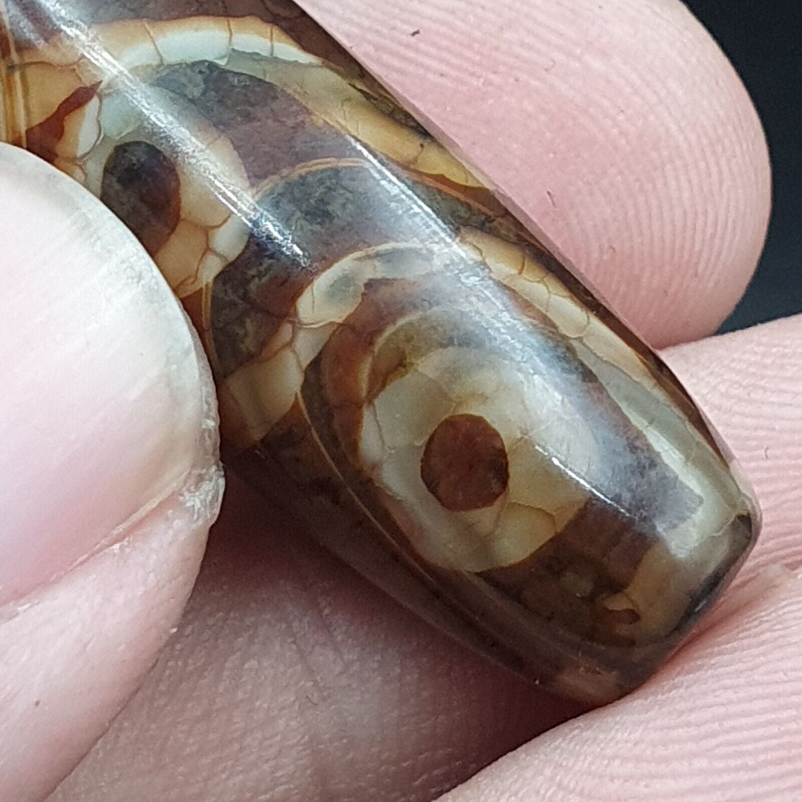 9 Falling Eyes Tibetan dzi bead old amulet vintage Agate Tibet gzi pendant