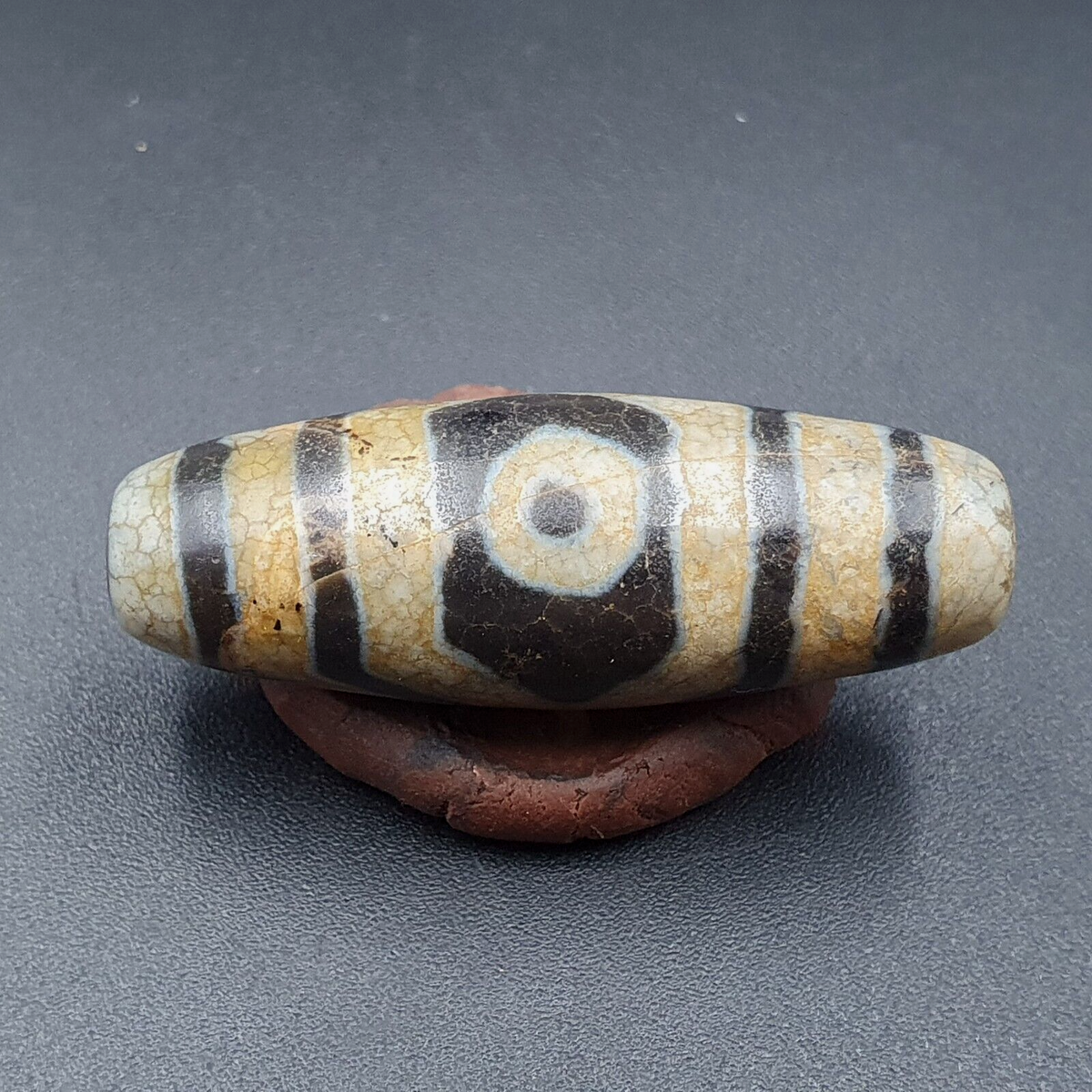 Himalayan Indo Tibetan Old Agate Pure 3 Eyes Dzi Amulet Pendant Bead