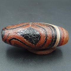Seltene Drachenhaut-Achat-Himalaya-Indo-Tibet-Achat-Perle, Amulett-Perle #25