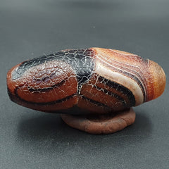 Seltene Drachenhaut-Achat-Himalaya-Indo-Tibet-Achat-Perle, Amulett-Perle #25