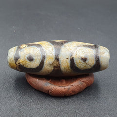 Himalayan Indo Tibetan Old Agate Pure 3 Eyes Dzi Amulet Pendant Bead
