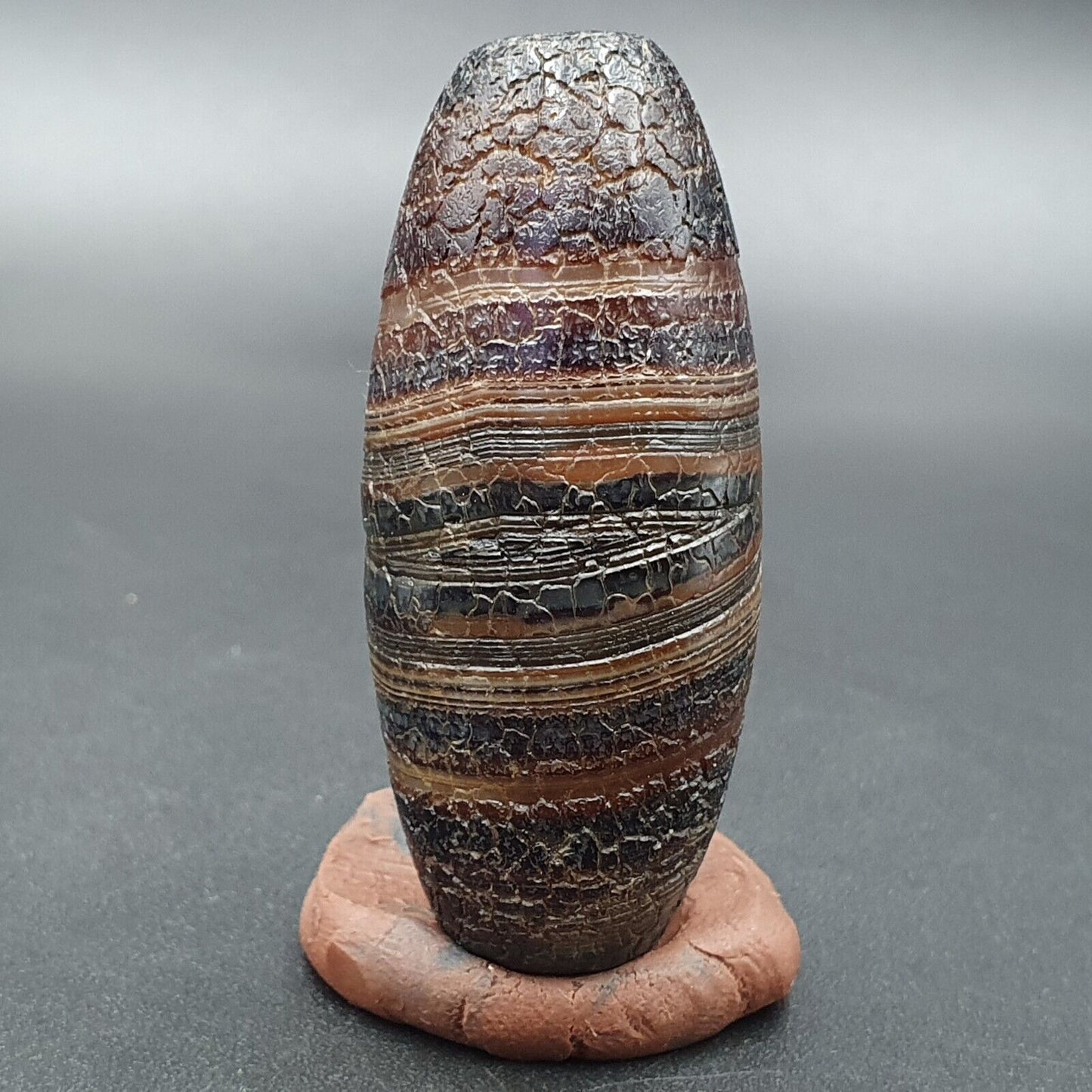 Drachenhaut Achat Himalaya Indo Tibet Achat Perle Amulett Perle #24