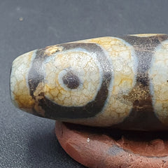 Himalayan Indo Tibetan Old Agate Pure 3 Eyes Dzi Amulet Pendant Bead