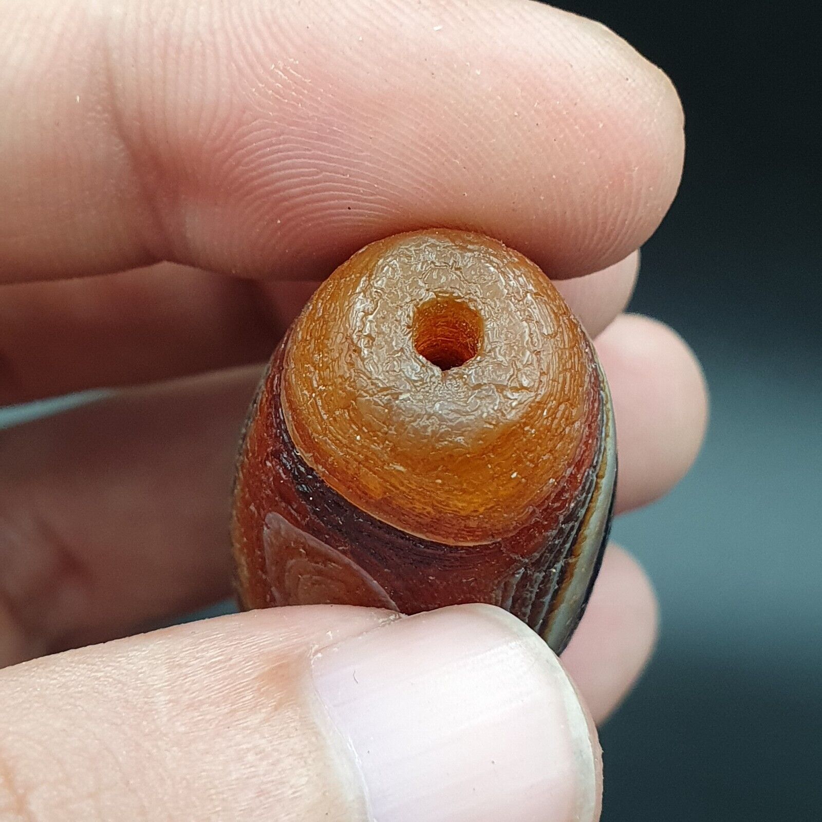 Seltene Drachenhaut-Achat-Himalaya-Indo-Tibet-Achat-Perle, Amulett-Perle #25
