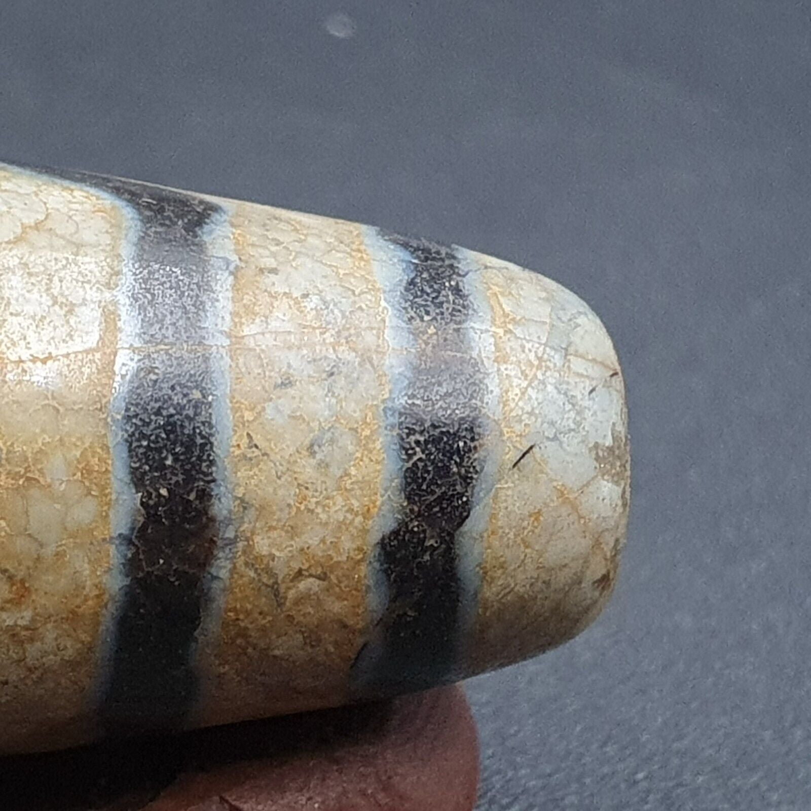 Himalayan Indo Tibetan Old Agate Pure 3 Eyes Dzi Amulet Pendant Bead