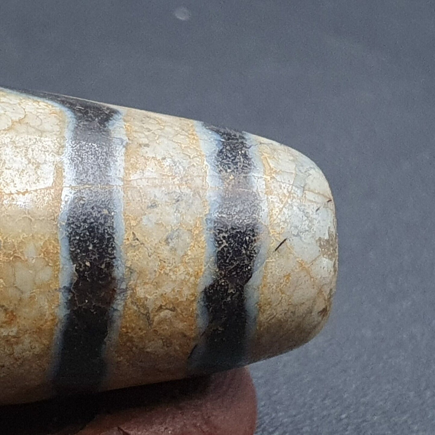 喜馬拉雅印度藏老瑪瑙純三眼天珠護身符吊墜珠