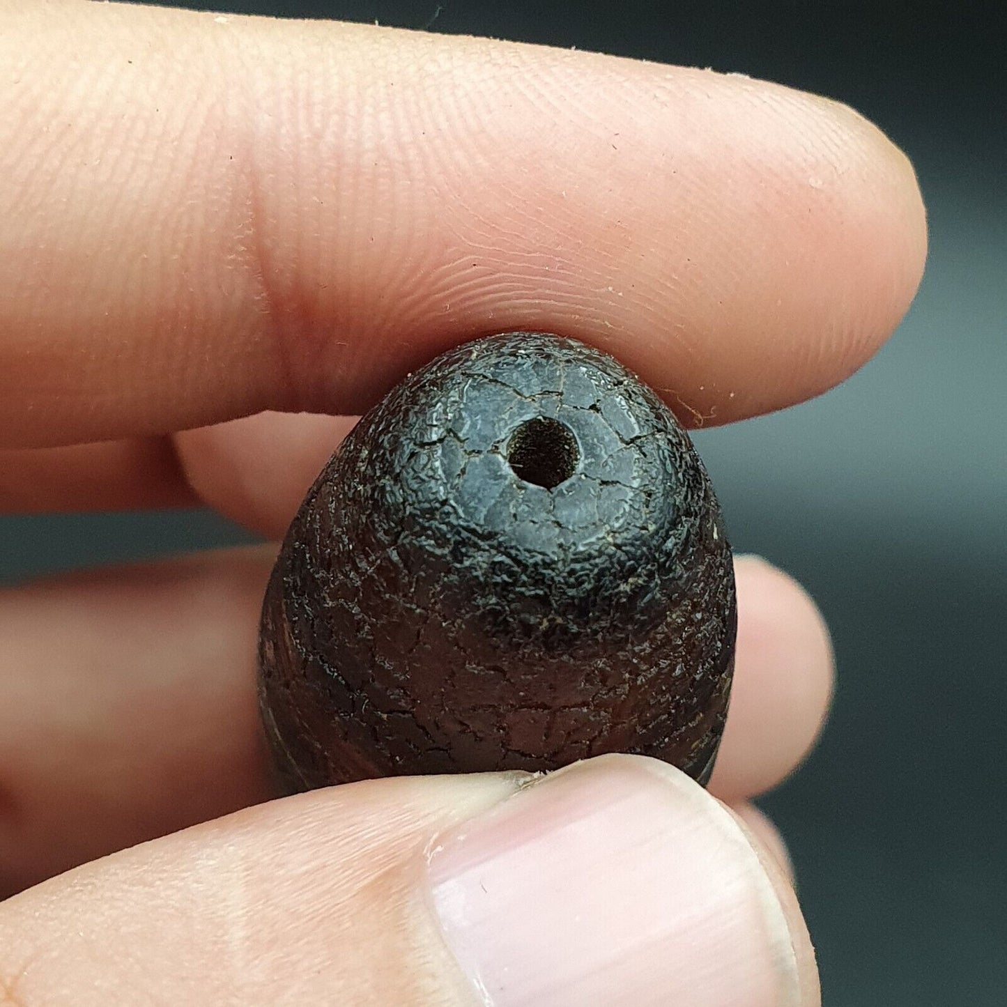 Drachenhaut Achat Himalaya Indo Tibet Achat Perle Amulett Perle #24