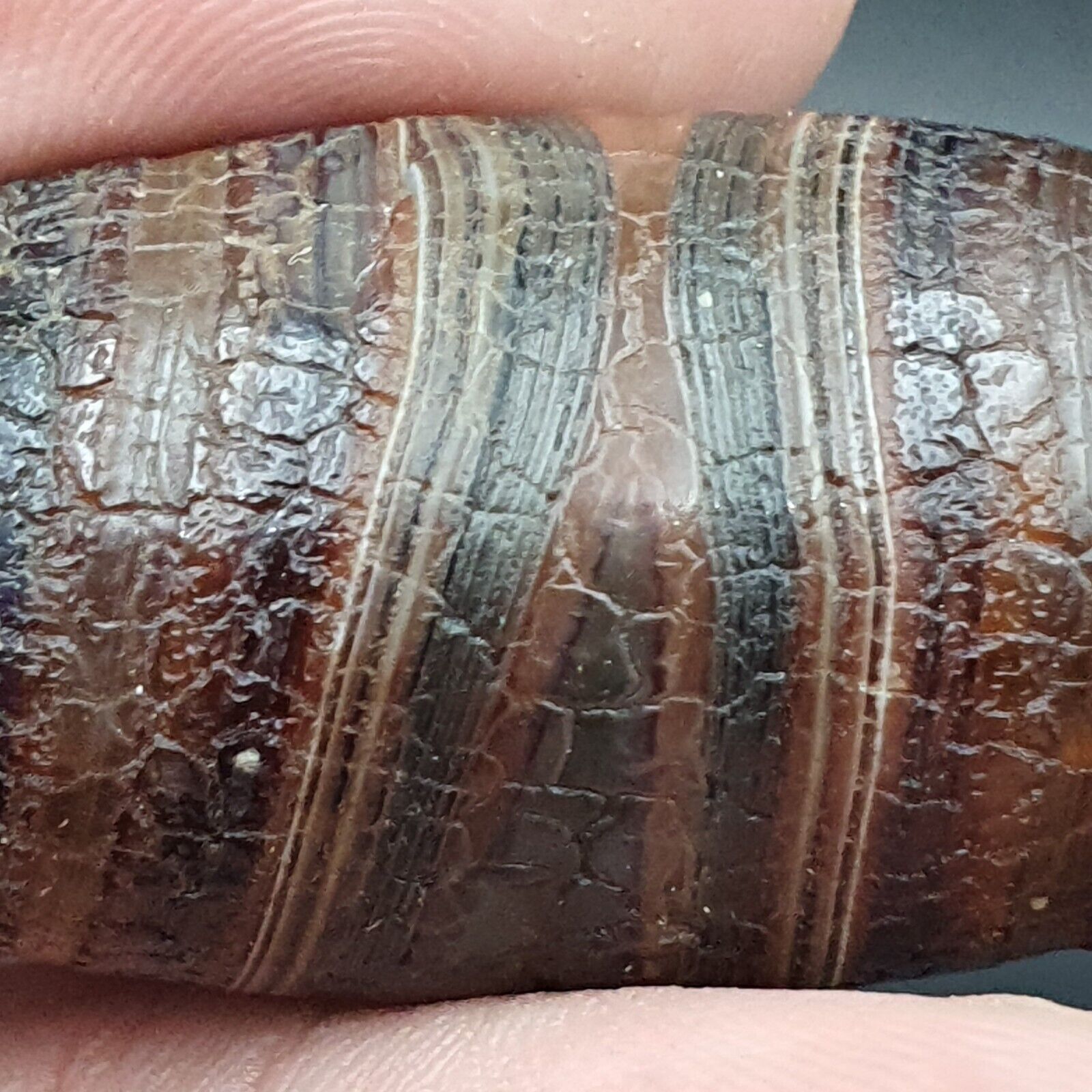 Dragon Skin Agate Himalayan Indo Tibetan Agate bead Amulet Bead #24