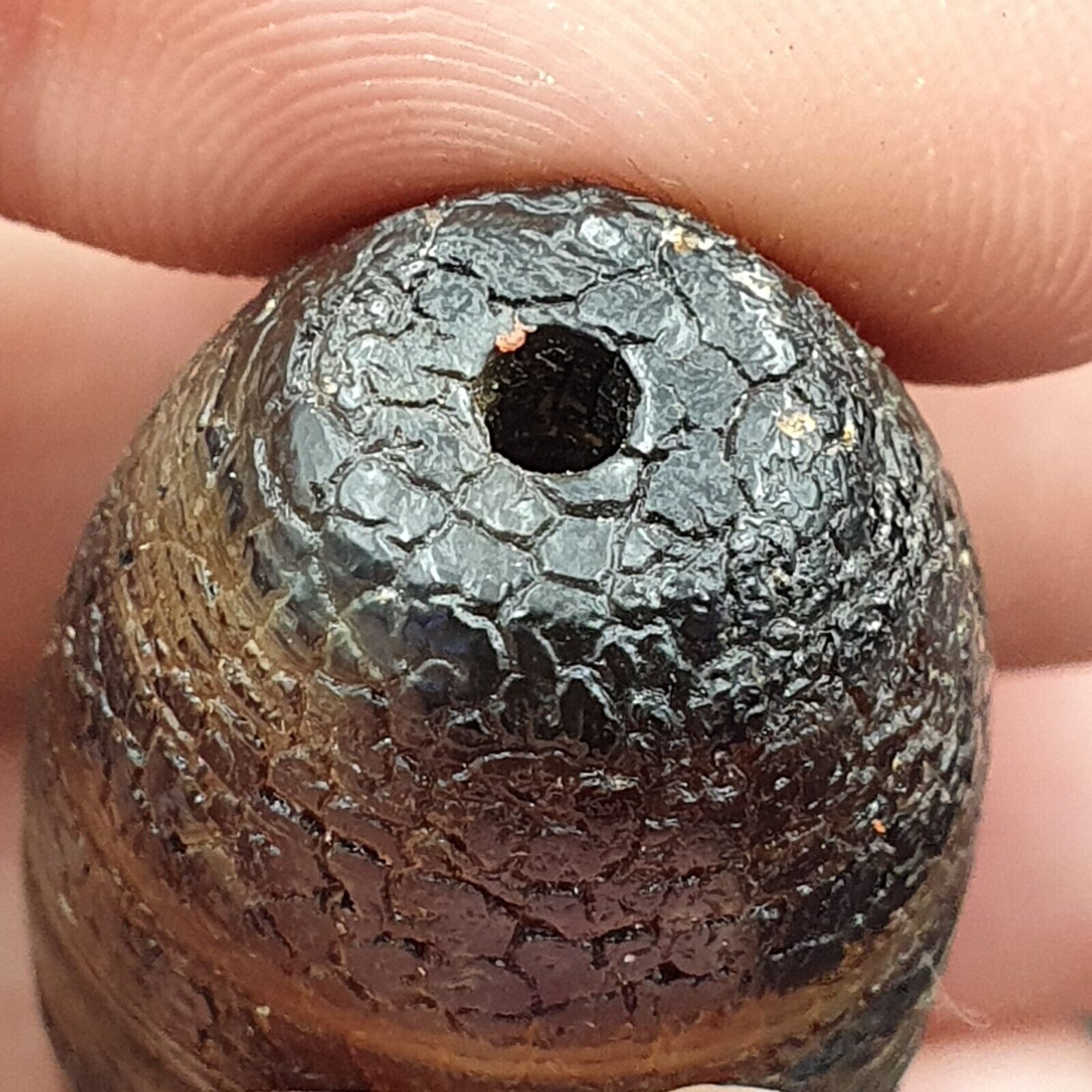 Dragon Skin Agate Himalayan Indo Tibetan Agate bead Amulet Bead #24