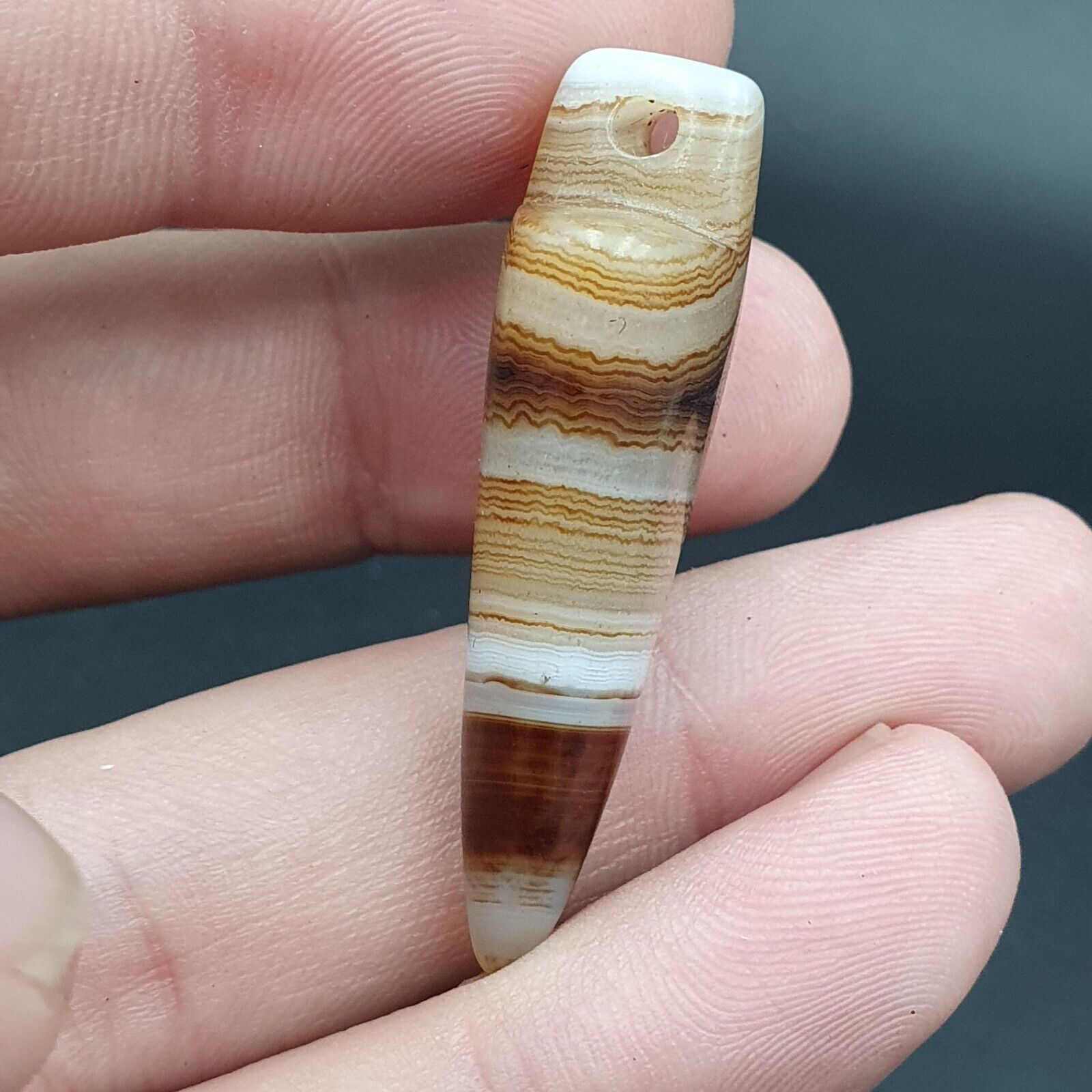 Antique Tibetan Himalayan Agate Pendent Amulet Bead #128