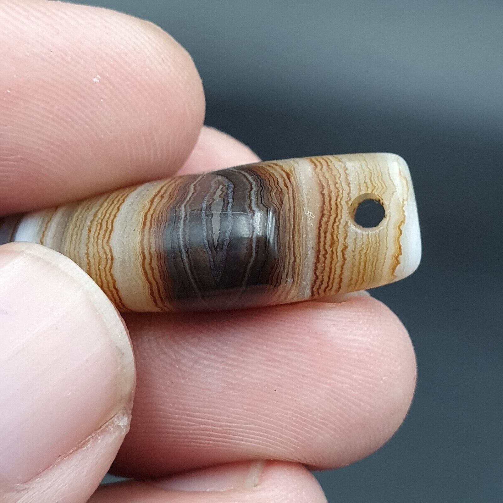 Antique Tibetan Himalayan Agate Pendent Amulet Bead #128
