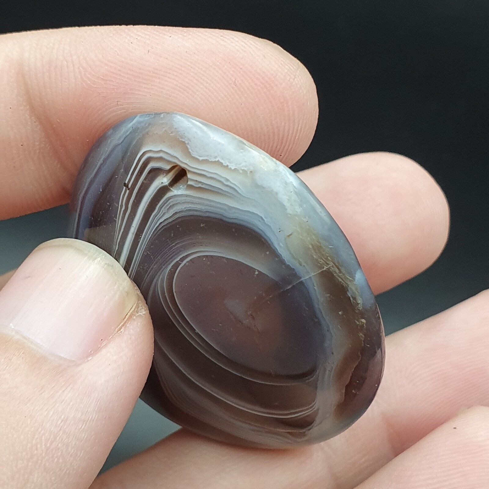 Vintage Himalayan Indo Tibetan Suleimani Carving Agate Amulet Bead #122