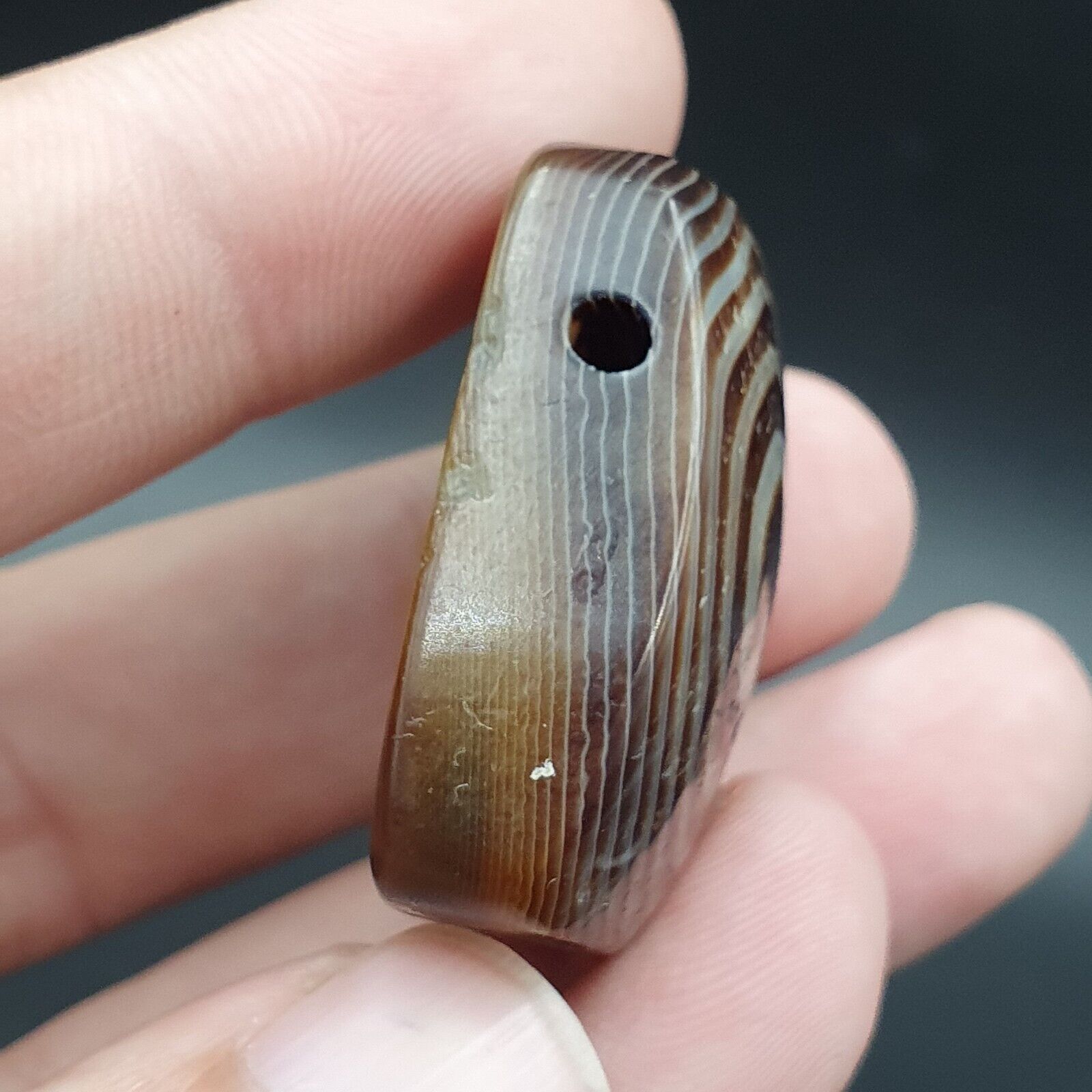 Antique Himalayan Indo Tibetan Suleimani Eye Agate Amulet Bead #125