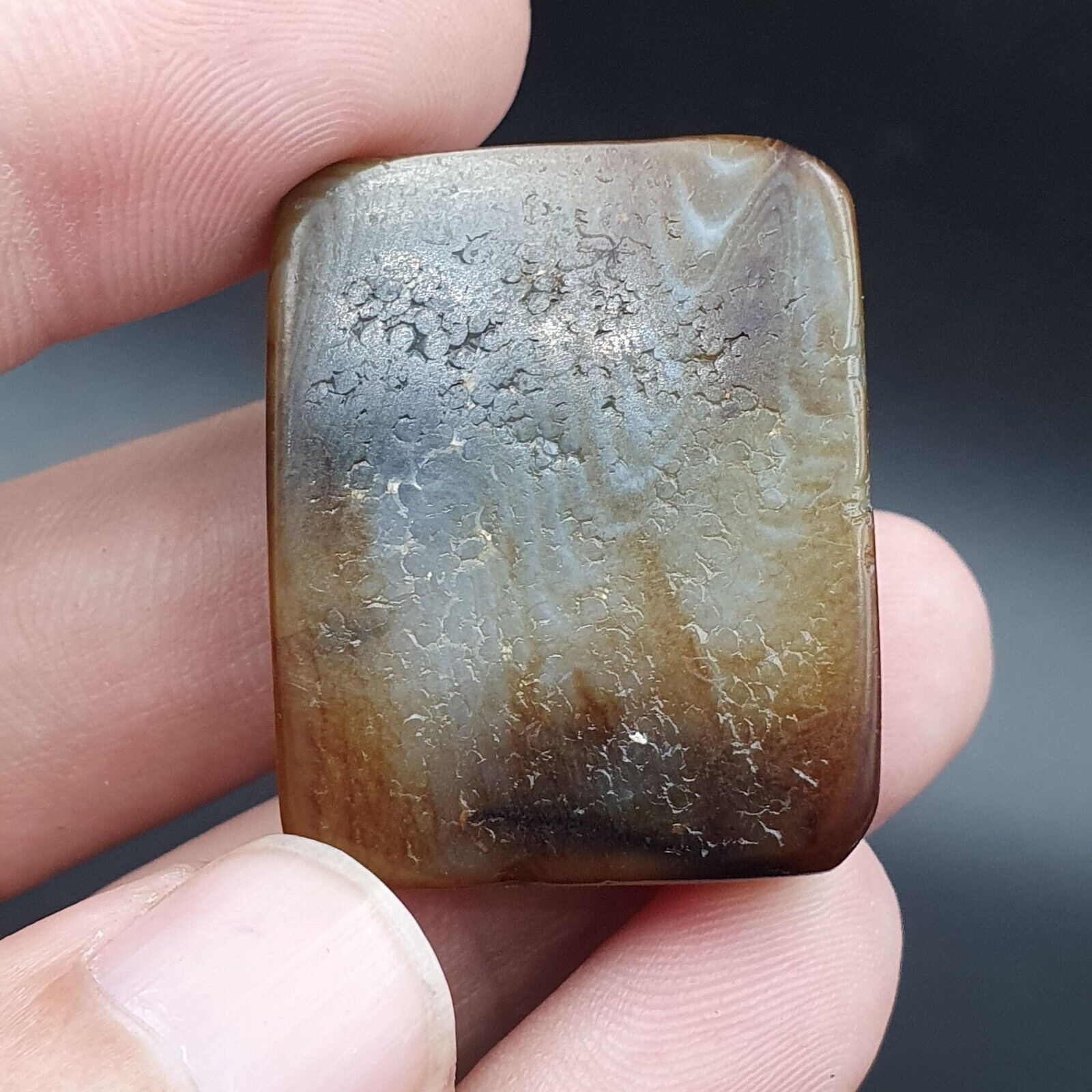 Antique Himalayan Indo Tibetan Suleimani Eye Agate Amulet Bead #125