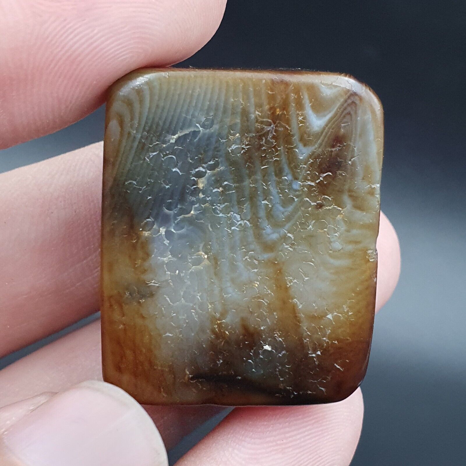 Antique Himalayan Indo Tibetan Suleimani Eye Agate Amulet Bead #125